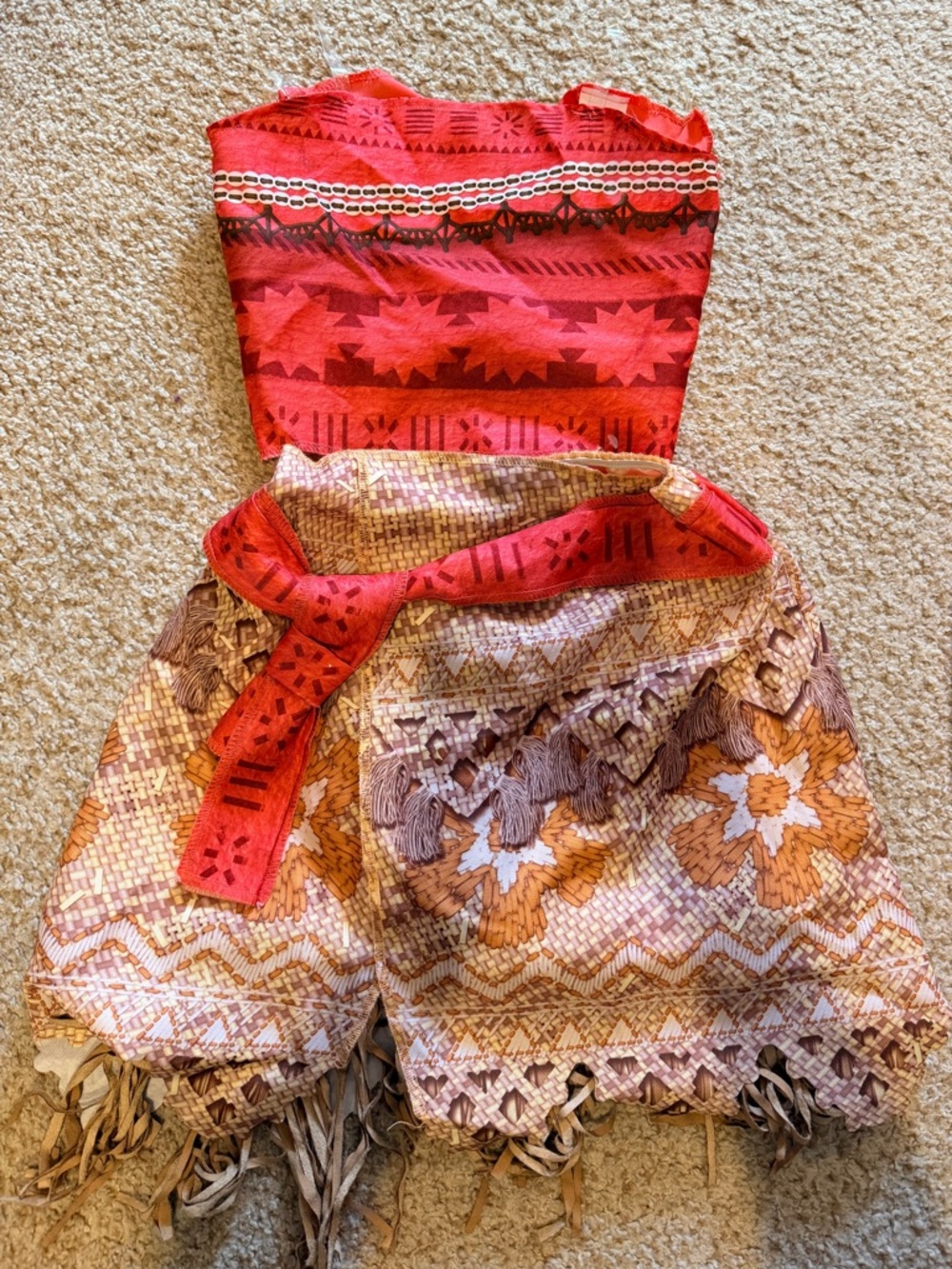 Disney Red and Tan Moana-Inspired Dress Costume